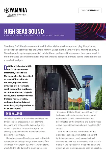 yamaha雅马哈Case Study - DME7_VXS series - Daftöland amusement park